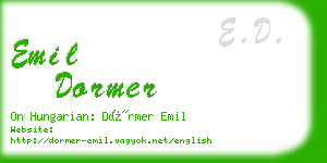 emil dormer business card